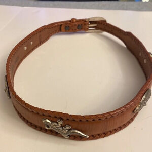 Brighton Wildlife Leather Belt 90s‎ Vintage Y2K